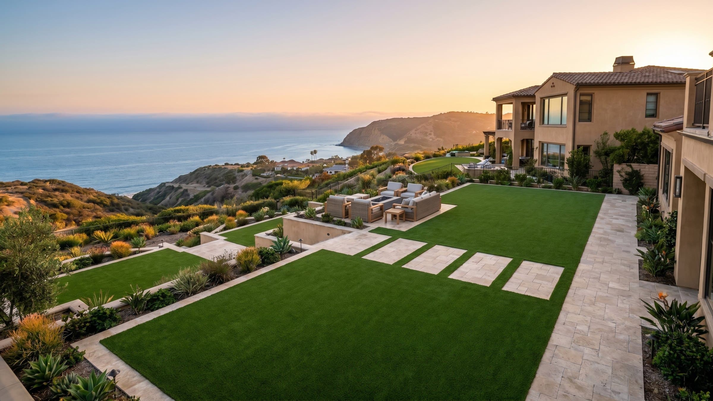 Artificial turf installation in Dana Point, CA