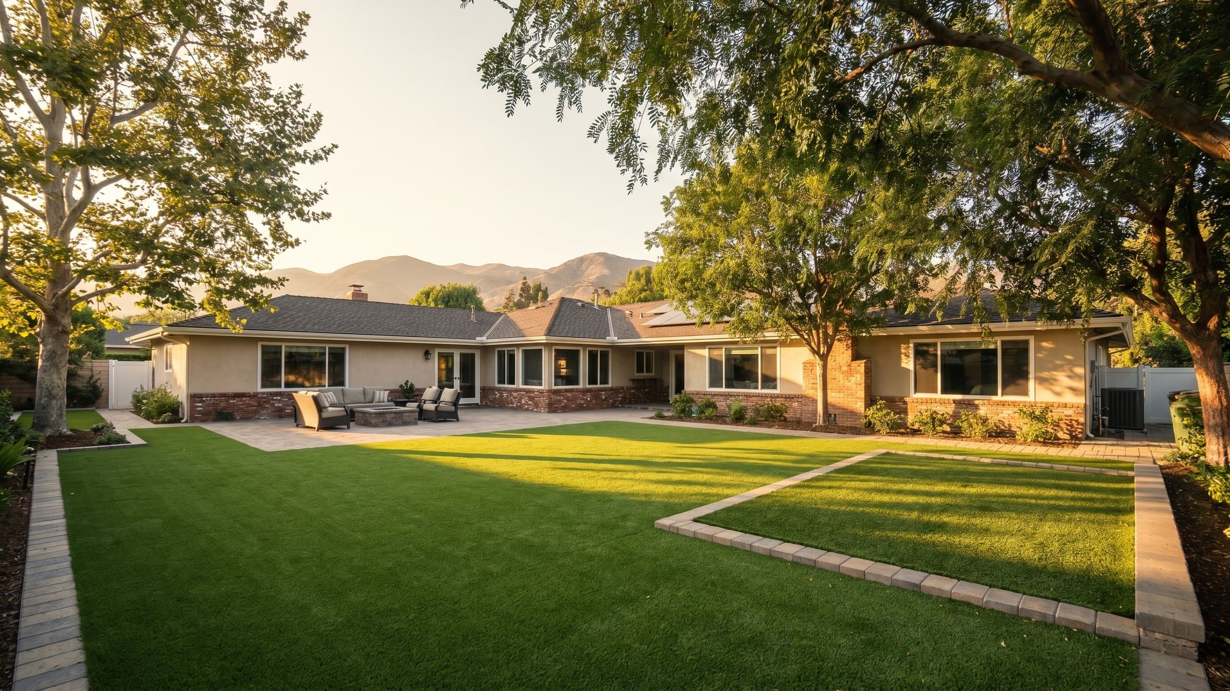 Artificial turf installation in Fullerton, CA
