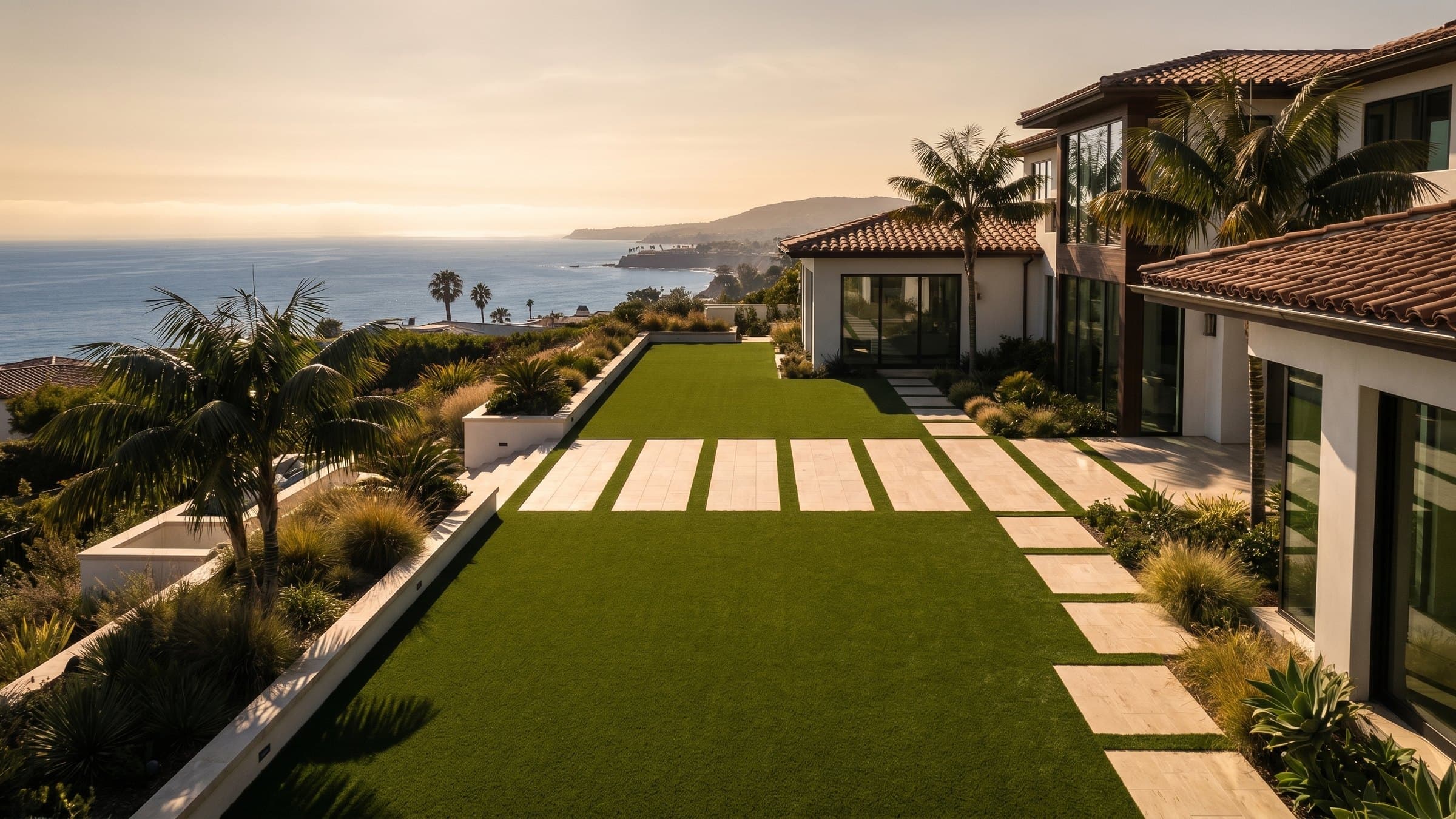 Artificial turf installation in Laguna Beach, CA