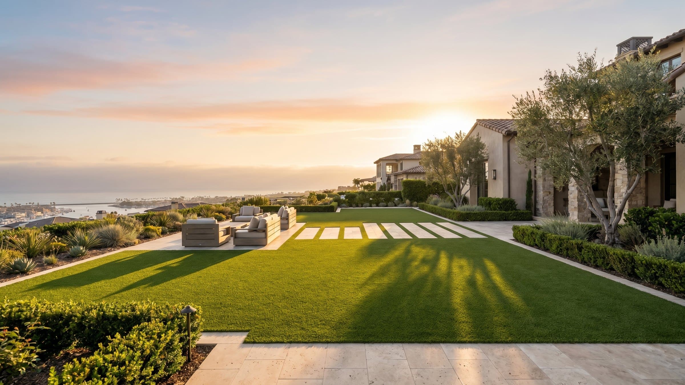 Artificial turf installation in Newport Beach, CA