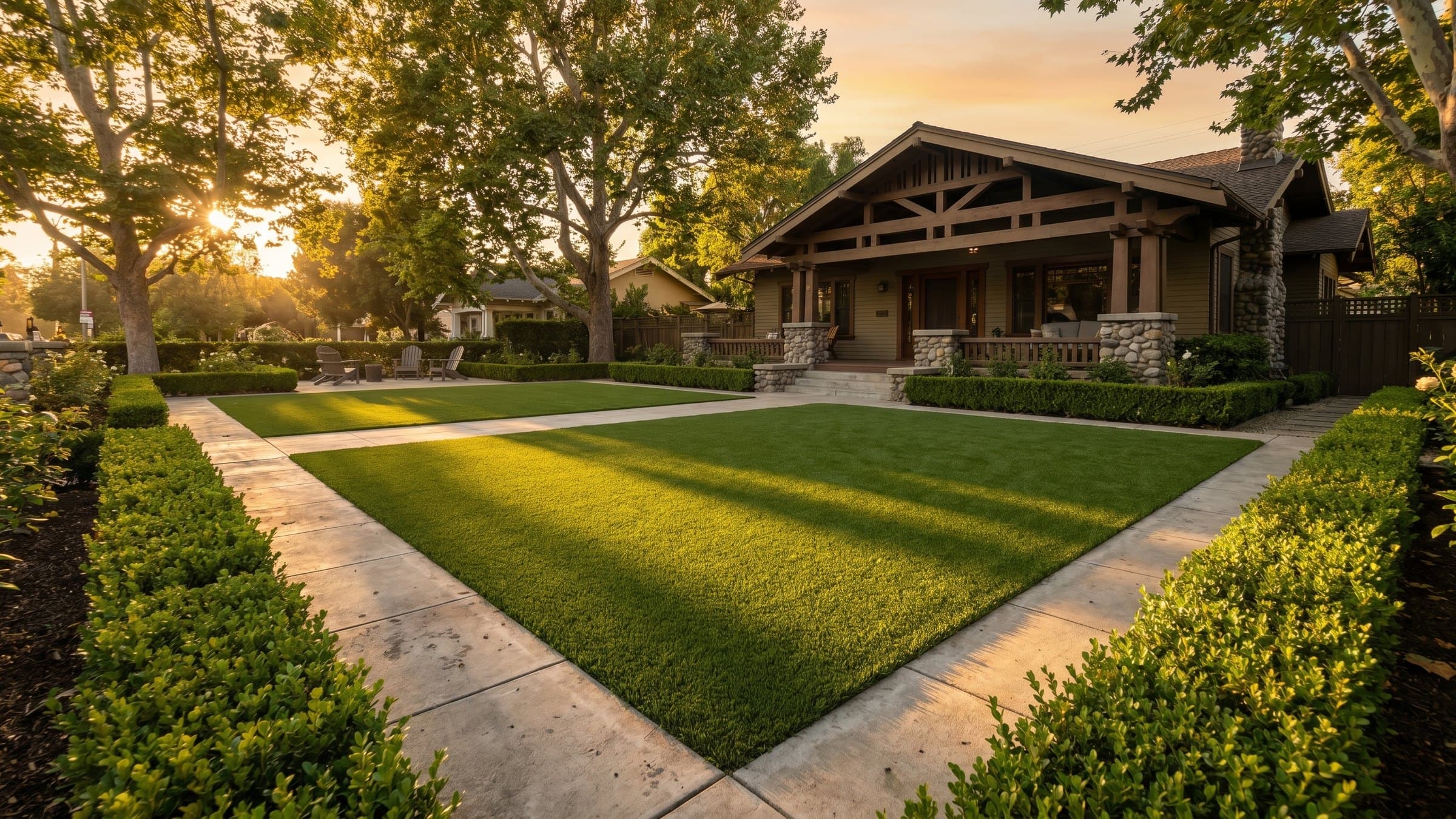 Artificial turf installation in Orange, CA
