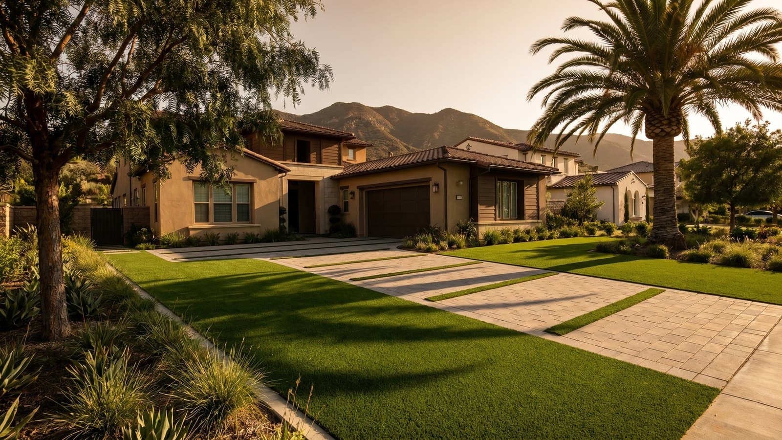 Orange County master-planned community backyard with SYNLawn artificial turf