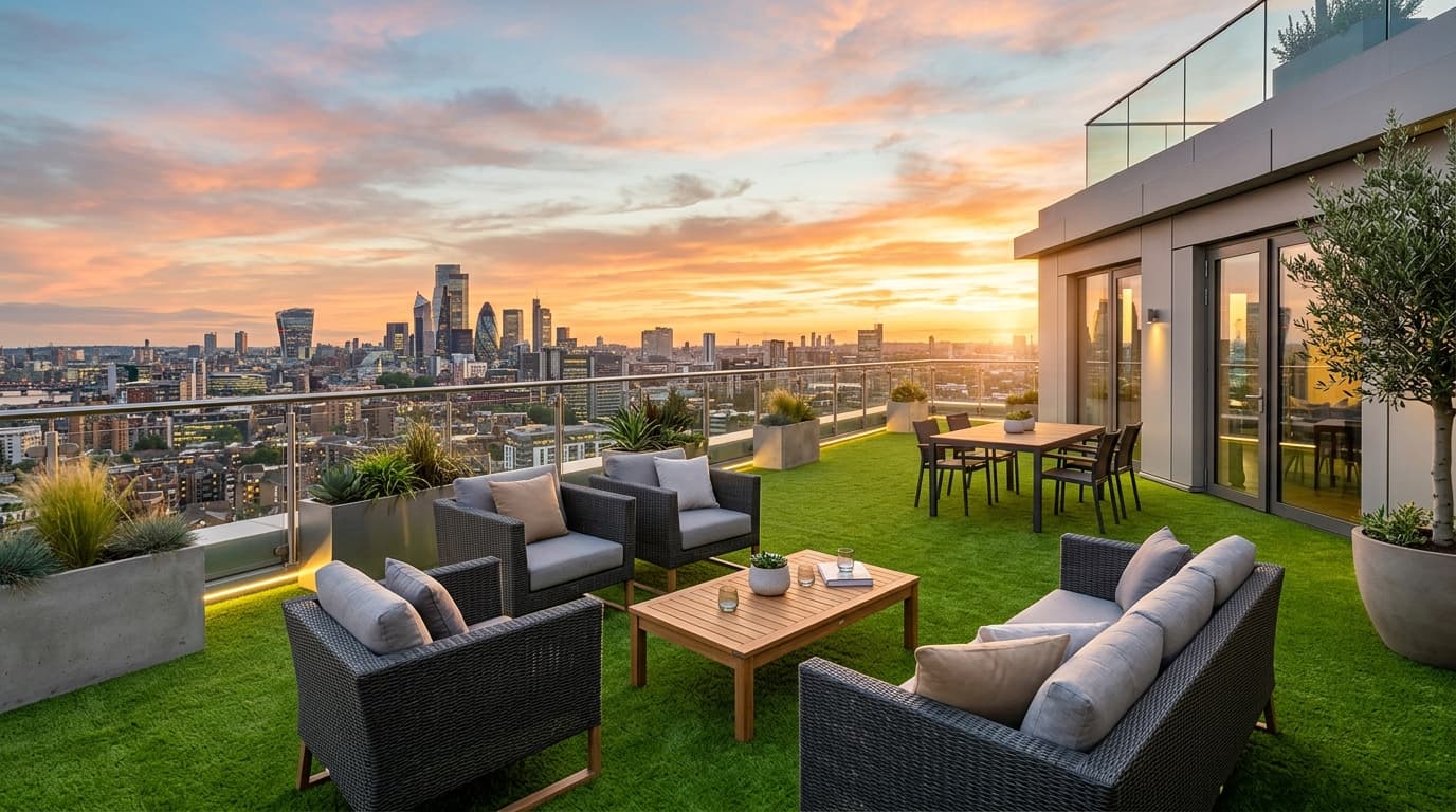 Rooftop Turf installation by Turf Soldier