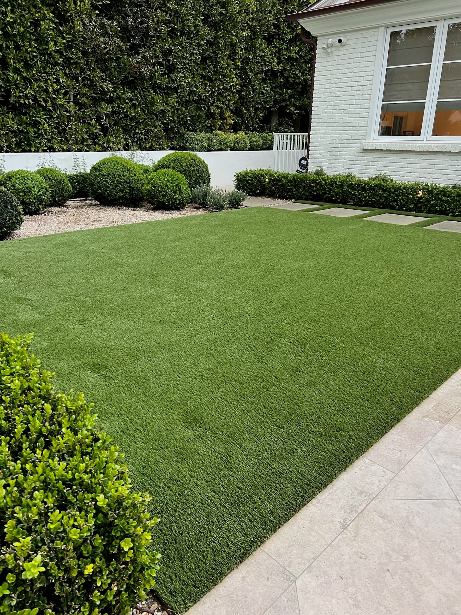 Residential synthetic turf installation in Santa Monica, 1,200 sq ft, by Turf Soldier
